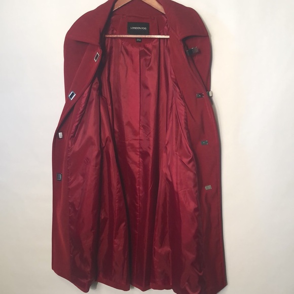 London fog red snap front coat szL - Picture 9 of 14
